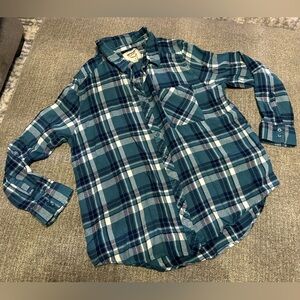 Flannel Long Sleeve Shirt Women’s 
Juniors Size XL Boyfriend fit Arizona Jean